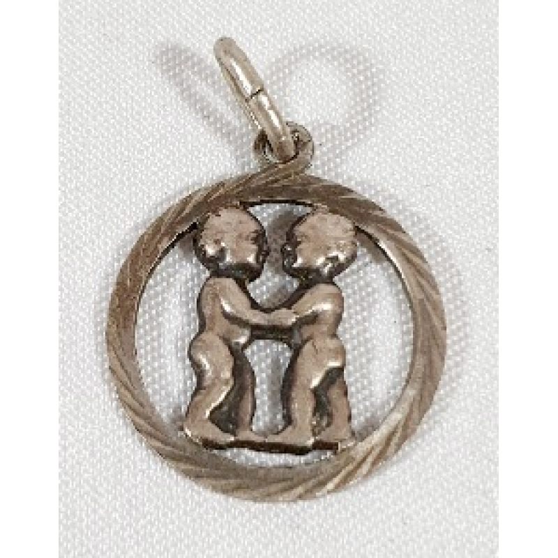 Zilveren hanger (800) sterrenbeeld tweeling